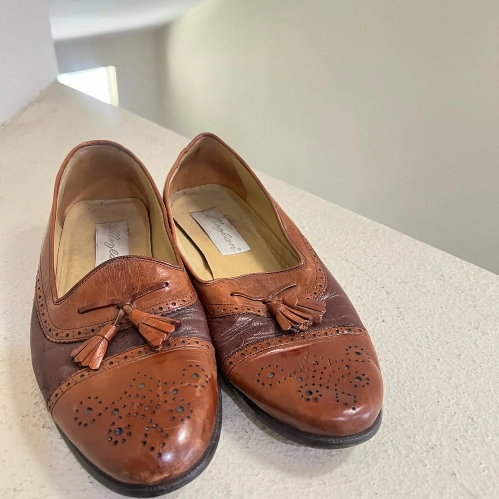Mezlan Men’s Size 9 Brown Leather Barcelona Tassle Loafer Dress Shoes Classic